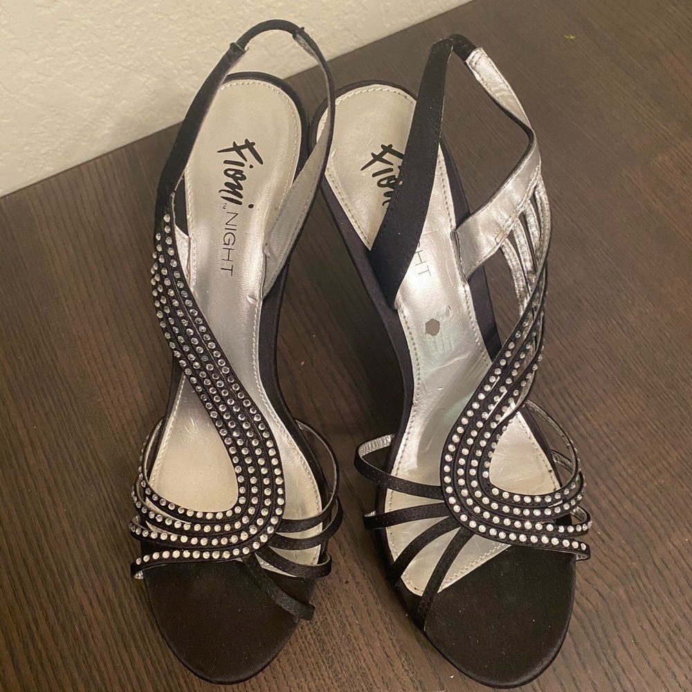Formal Rhinestone Black Heels